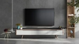 a flat screen tv mounted on a wall in a living room