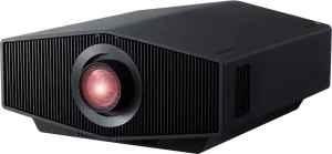 Black Sony projector with a large lens